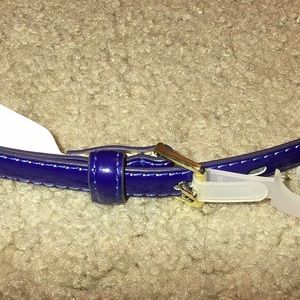 Cobalt Shiny Skinny Belt